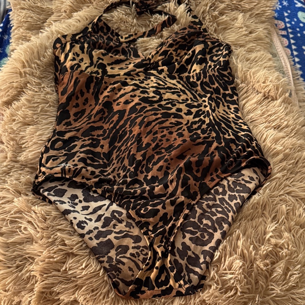 Speedo Leopard Print One Piece Swimsuit NWOT JUST TRYED ON